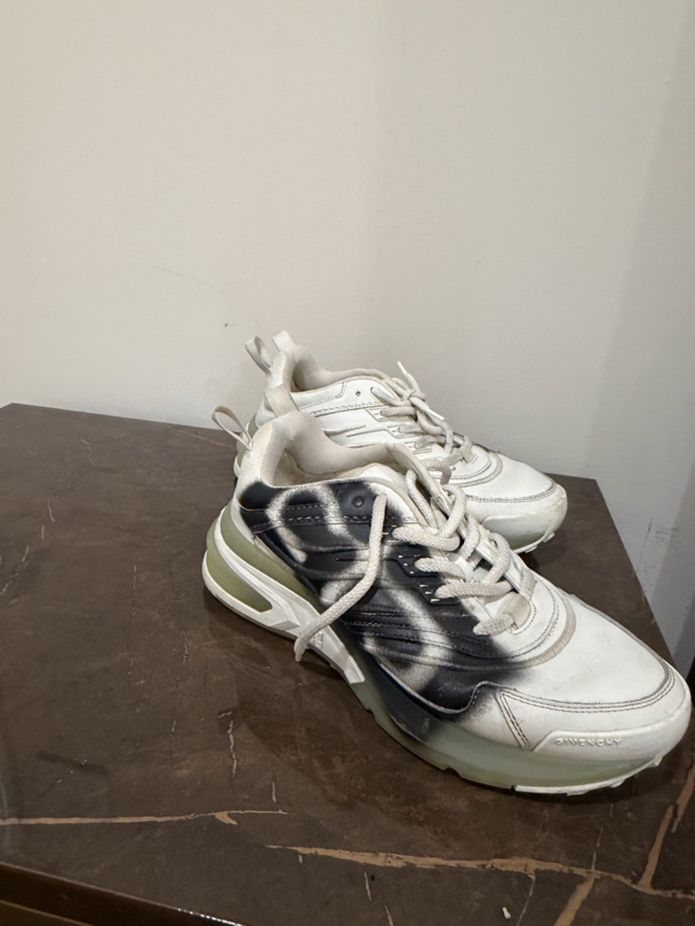 Givenchy White Sneakers with Black Graffiti Detail - Picture 2 of 3